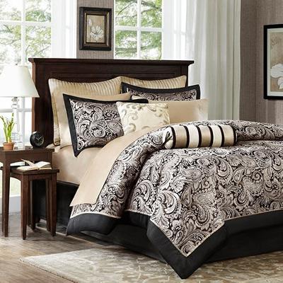 Olliix Madison Park Aubrey Comforter Set Black