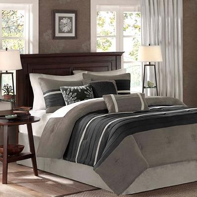 Olliix Madison Park Palmer Comforter Set Black