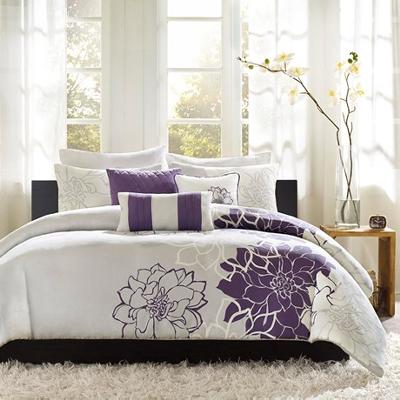 Olliix Madison Park Lola Duvet Cover Set Purple