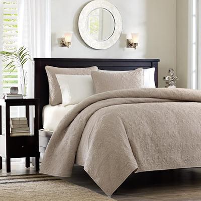 Olliix Madison Park Quebec Coverlet Set Khaki