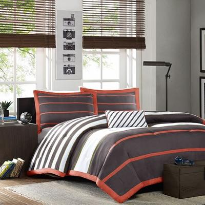 Hampton Hill 3 Piece Comforter Set Grey