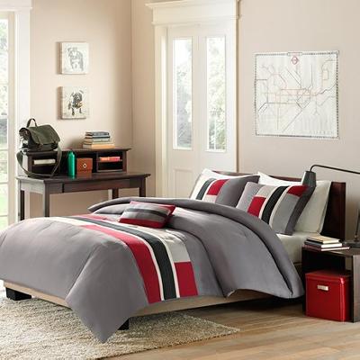 Olliix 4 Piece Comforter Set Red