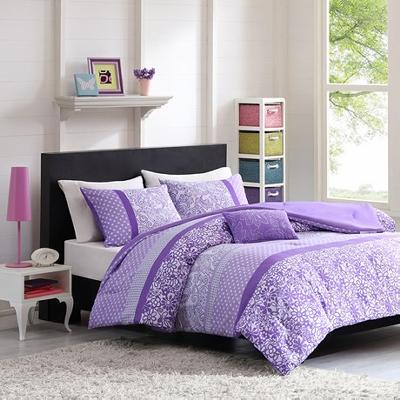 Olliix 4 Piece Comforter Set Purple