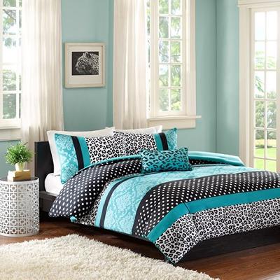 Olliix 3 Piece Comforter Set Teal