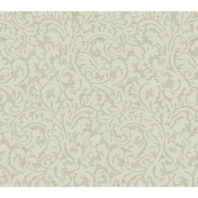 Waverly Wallpaper Global Chic Namaste Scroll Wallpaper pale grey, cream (pearl)