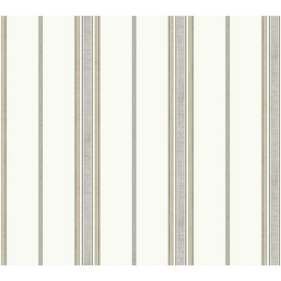 Waverly Wallpaper Waverly Stripes Incense Stripe Wallpaper white, grey, tan