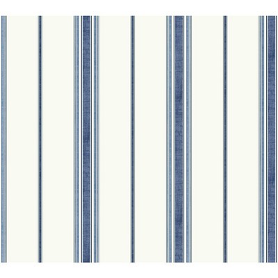 Waverly Wallpaper Waverly Stripes Incense Stripe Wallpaper white, medium blue, light blue, black