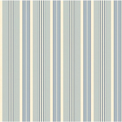 Waverly Wallpaper Waverly Stripes Long Hill Wallpaper cream, white, medium and dark blue