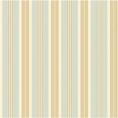 Waverly Wallpaper Waverly Stripes Long Hill Wallpaper cream, aqua, light green, gold