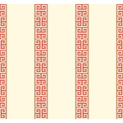 Waverly Wallpaper Waverly Stripes Greek Key Stripe Wallpaper white, orange, gold
