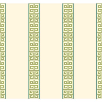 Waverly Wallpaper Waverly Stripes Greek Key Stripe Wallpaper white, green, turquoise