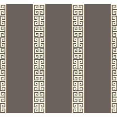 Waverly Wallpaper Waverly Stripes Greek Key Stripe Wallpaper dark grey, white, gold