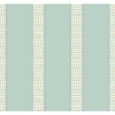 Waverly Wallpaper Waverly Stripes Greek Key Stripe Wallpaper aqua, white, silver 