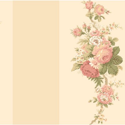 Waverly Wallpaper Waverly Stripes Norfolk Rose Wallpaper beige, white, soft coral, pale peach, shades of gr