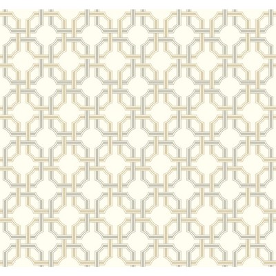 Waverly Wallpaper Waverly Classics II Groovy Grill Removable Wallpaper Beiges/Metallics