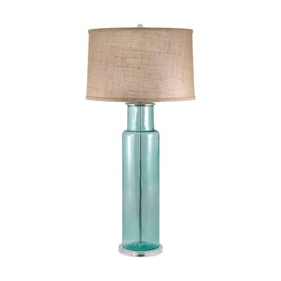 Lamp Works Recycled Glass Cylinder Table Lamp In Blue Blue
