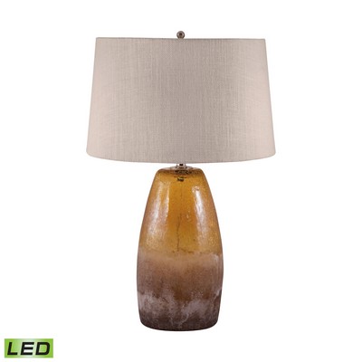 Lamp Works Amber Crackle Arctic Glass LED Table Lamp Amber Crackle