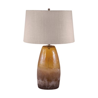 Lamp Works Amber Crackle Arctic Glass Table Lamp Amber Crackle