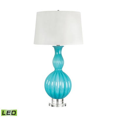 Lamp Works Glass Gourd LED Table Lamp In Powder Blue Blue