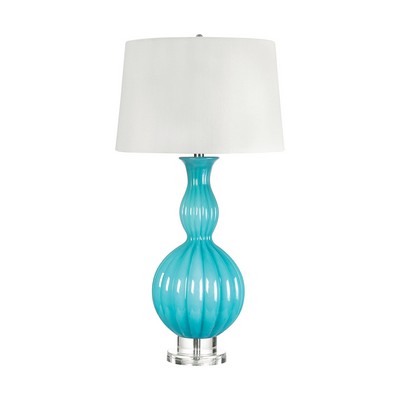 Lamp Works Glass Gourd Table Lamp In Powder Blue Blue