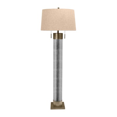 Lamp Works Mercury Glass Cylinder Floor Lamp With Antiqued Brass Accents Mercury,Antiqued Brass