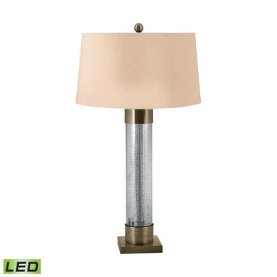 Lamp Works Mercury Glass Cylinder LED Table Lamp With Antiqued Brass Accents Mercury,Antiqued Brass