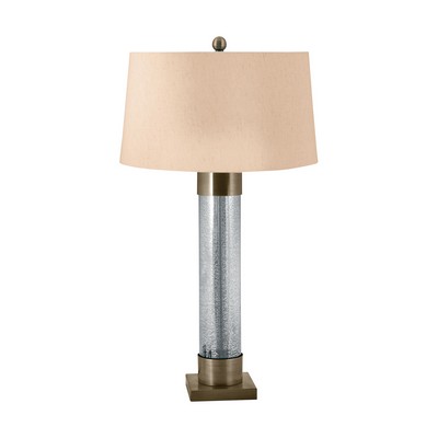 Lamp Works Mercury Glass Cylinder Table Lamp With Antiqued Brass Accents Mercury,Antiqued Brass