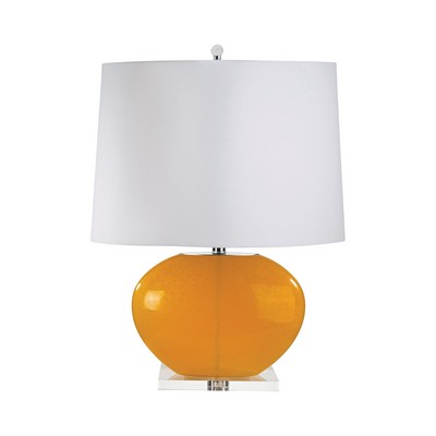 Lamp Works Blown Glass Oval Table Lamp In Orange - Set of 2 Orange