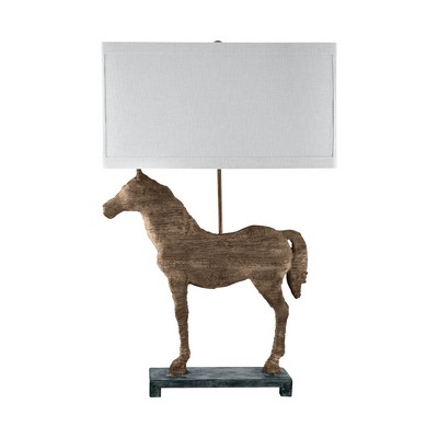 Lamp Works Carved Horse Table Lamp Natural