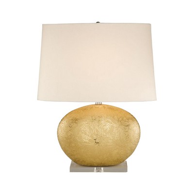 Lamp Works Gold Oval Ceramic Table Lamp Gold