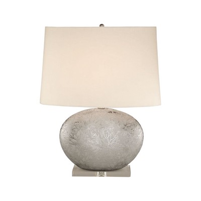Lamp Works Platinum Oval Ceramic Table Lamp Platinum