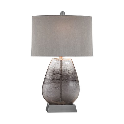 Lamp Works Haarlem 1 Light Table Lamp In Storm Grey And Pewter Storm Grey,Pewter