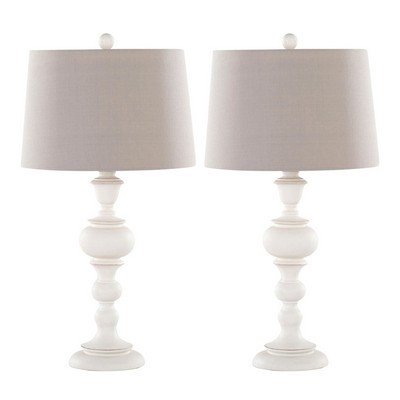 Lumisource Morocco 30in Poly Table Lamp - Set of 2 Distressed Off-white