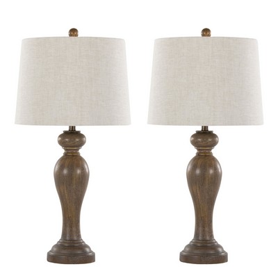 Lumisource Peppa 32in Poly Table Lamp - Set of 2 Opal Grey Polyresin