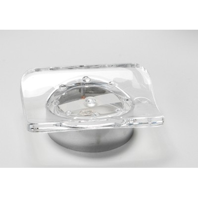 Carnation Home Fashions  Inc Clear with Chrome-Colored Trim Rib-Textured Soap Dish Clear