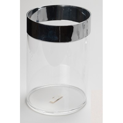 Carnation Home Fashions  Inc Clear with Chrome-Colored Trim Rib-Textured Waste Basket Clear
