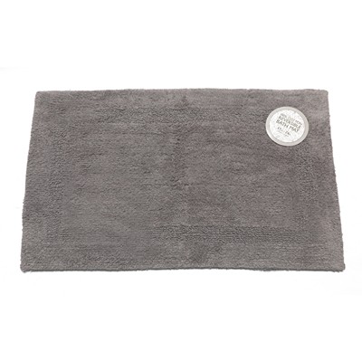 Carnation Home Fashions  Inc Large-Sized Reversible Cotton Bath Mat in Pewter Pewter
