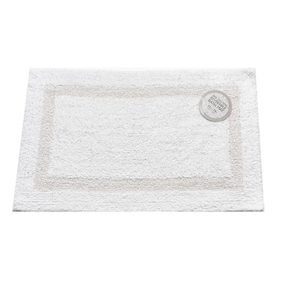 Carnation Home Fashions  Inc Medium-Sized Reversible Cotton Bath Mat in White White