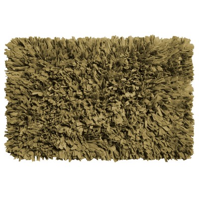 Carnation Home Fashions  Inc Paper Shag Cotton / Poly Blend Bath Mat Sage Sage