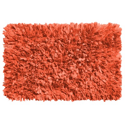Carnation Home Fashions  Inc Paper Shag Cotton / Poly Blend Bath Mat Burnt Coral Burnt Coral