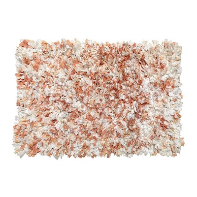 Carnation Home Fashions  Inc Tie Dye Paper Shag Cotton / Poly Blend Bath Mat Coral Coral