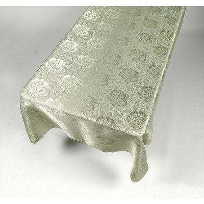 Carnation Home Fashions  Inc Rose Damask 60x108 Fabric Tablecloth in Sage Sage