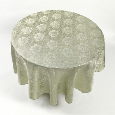 Carnation Home Fashions  Inc Rose Damask 70 Round Fabric Tablecloth in Sage Sage