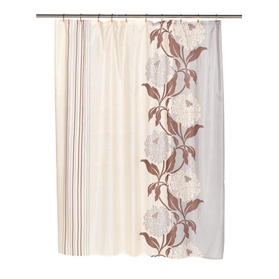 Carnation Home Fashions  Inc Chelsea Fabric Shower Curtain in Chocolate Chocolate
