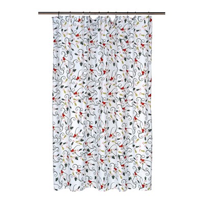 Carnation Home Fashions  Inc Deck the Halls Fabric Shower Curtain MULTI