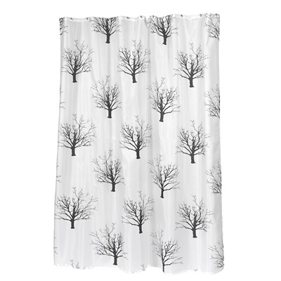 Carnation Home Fashions  Inc Faith Fabric Shower Curtain  White/Black
