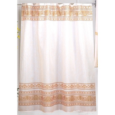 Carnation Home Fashions  Inc Fleur Fabric Shower Curtain in Gold Gold