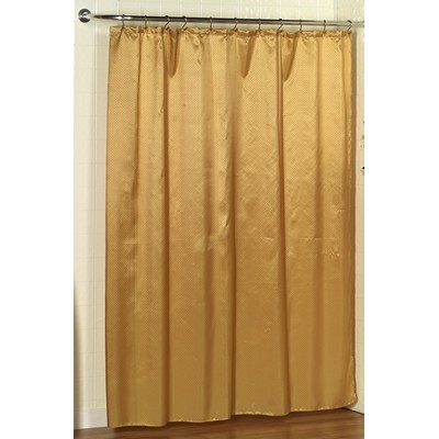 Carnation Home Fashions  Inc Lauren Dobby Fabric Shower Curtain in Gold Gold