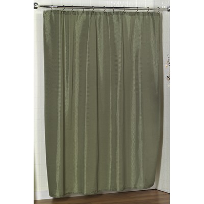Carnation Home Fashions  Inc Lauren Dobby Fabric Shower Curtain in Sage Sage