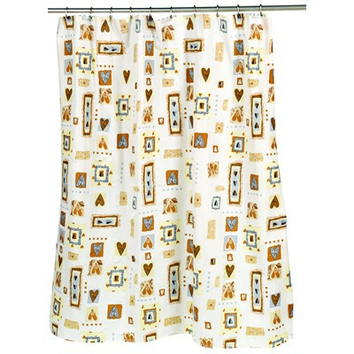 Carnation Home Fashions  Inc Patty Fabric Shower Curtain MULTI